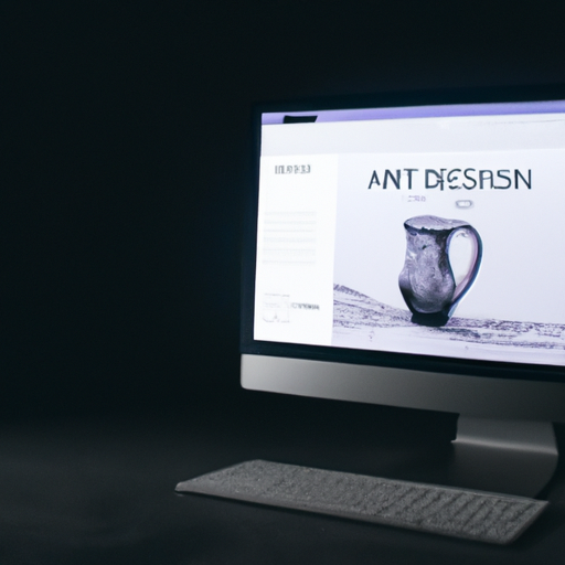 תמונה של מחשב עם עיצוב אתר על המסך